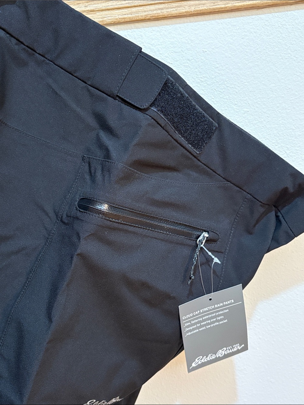 Eddie Bauer Black Women’s Cloud Cap Stretch Rain Pants - Picture 7 of 15